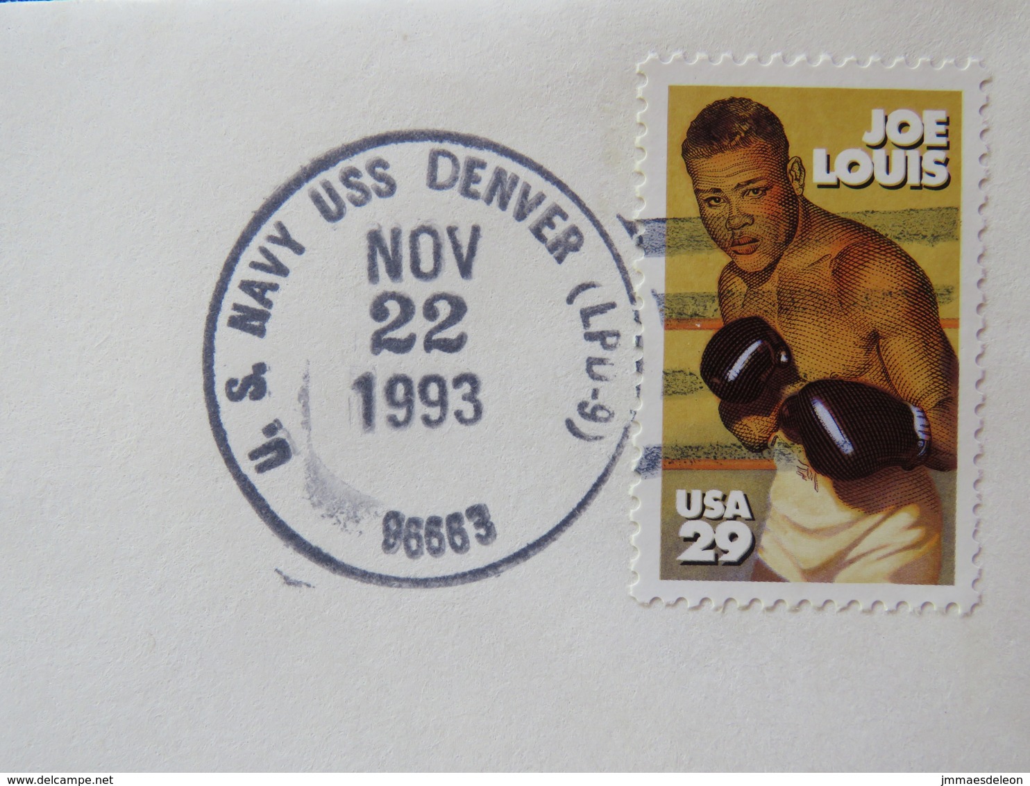 USA 1993 Cover From Ship USS Denver In Mission In Somalia To Texas - Eagle - Boxing Joe Louis - Lettres & Documents