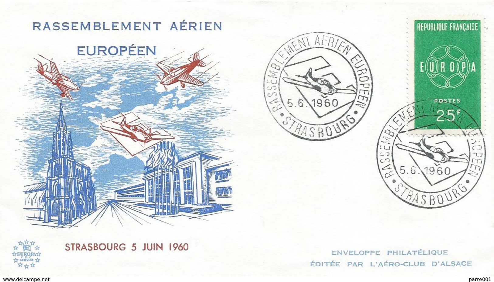 France 1960 Strasbourg EUROPA CEPT Airline Meeting Cover - 1960