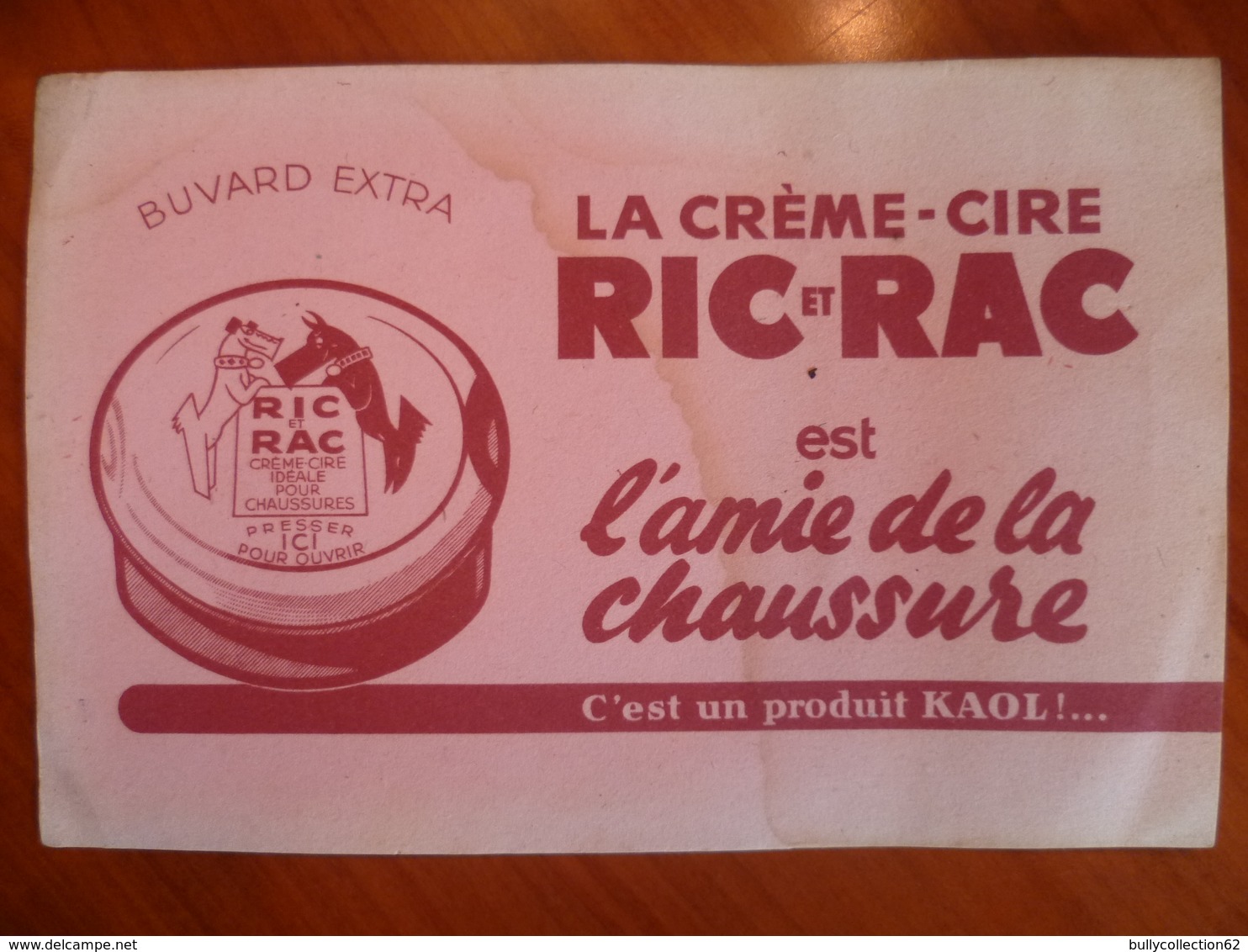 Buvard  Crème Cire  RIC Et RAC  Est L'amie De La Chaussure - Altri & Non Classificati