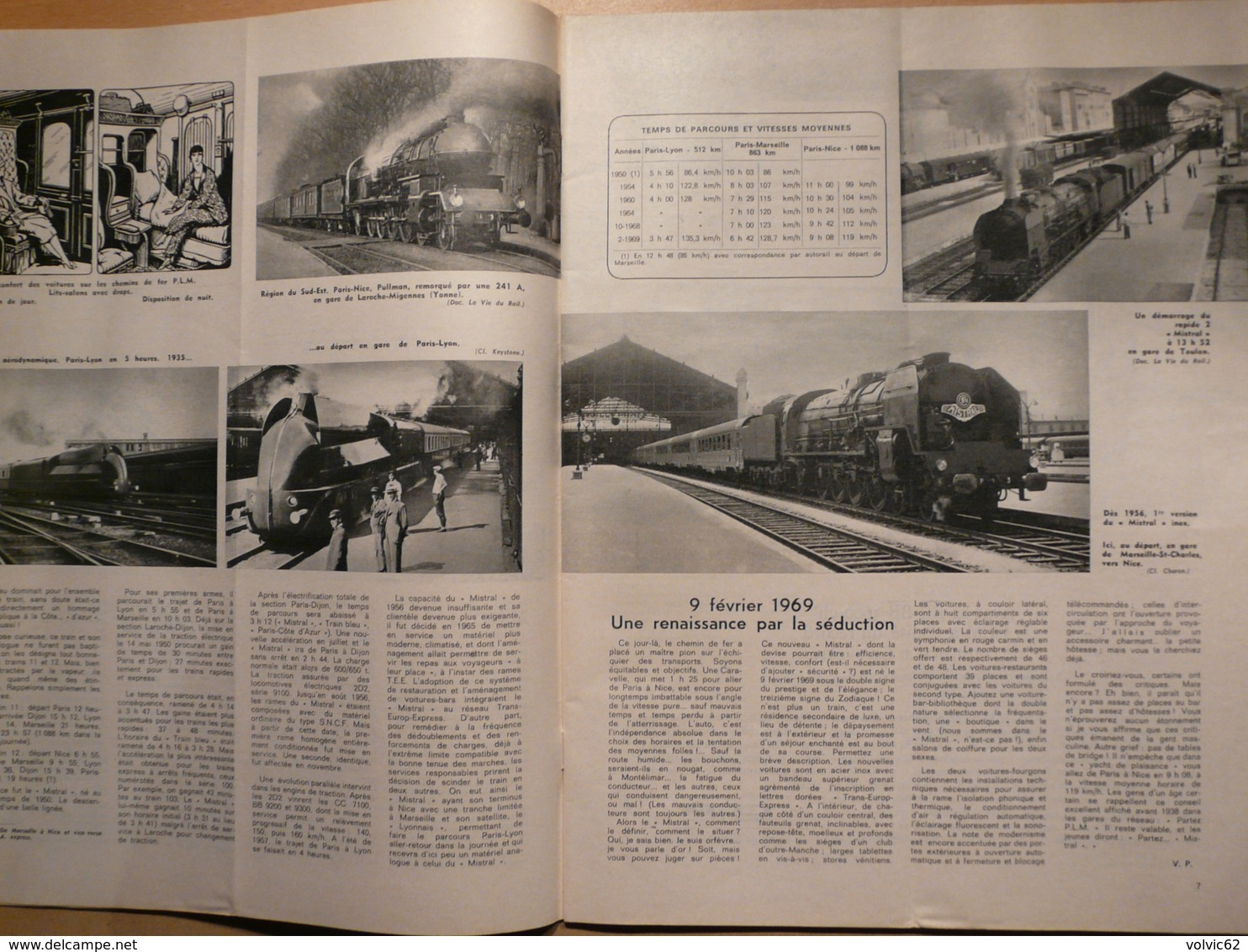 Vie Du Rail 1210 1969 Gare Toulon Train Mistral Mailly Le Chateau La Cure Chatel Censoir Voutenay Nice - Trains