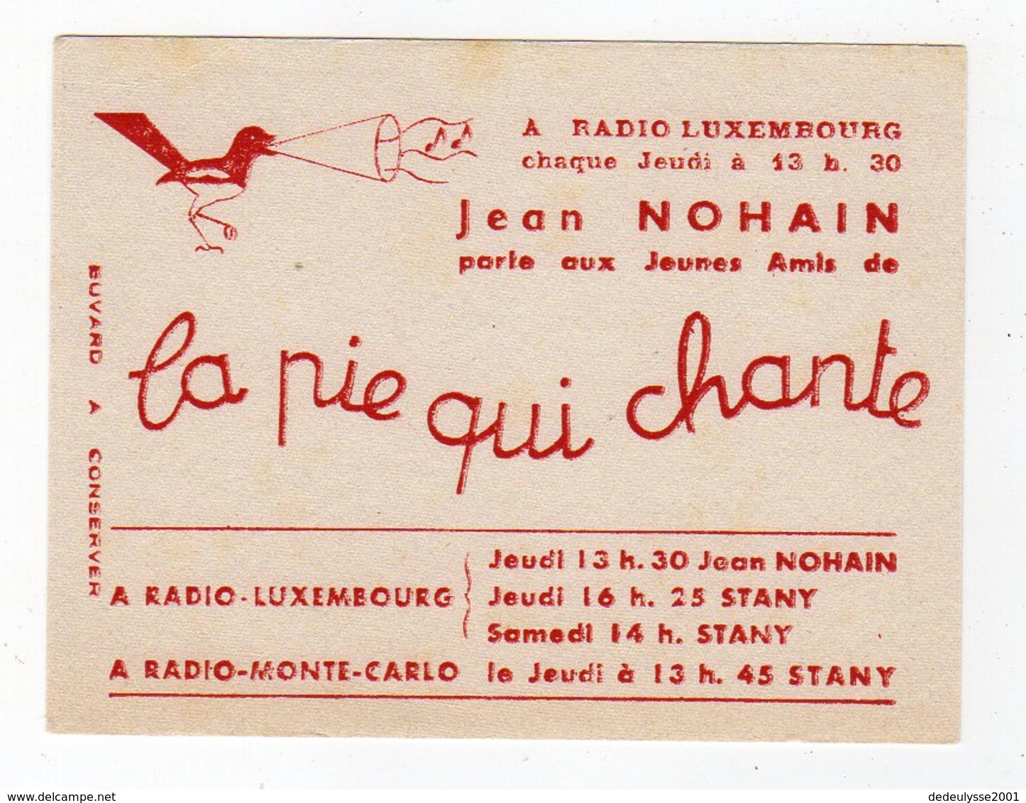 Dec18     83412    Buvard    Radio Luxembourg  Jean Nohain - Cinema & Teatro