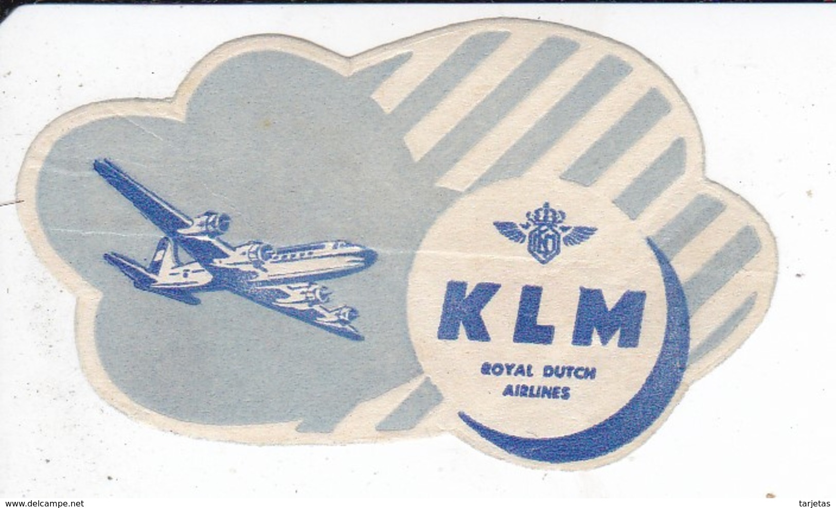 ANTIGUA ETIQUETA DE LA COMPAÑIA AEREA KLM (AVION-PLANE) - Aufklebschilder Und Gepäckbeschriftung