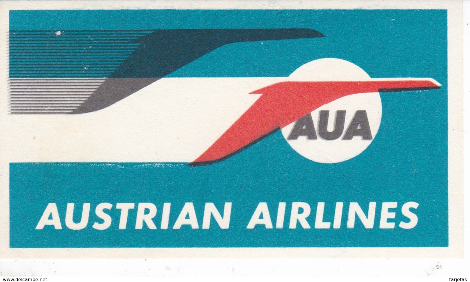 ANTIGUA ETIQUETA DE LA COMPAÑIA AEREA AUSTRIAN AIRLINES (AVION-PLANE) AUA - Etiquetas De Equipaje