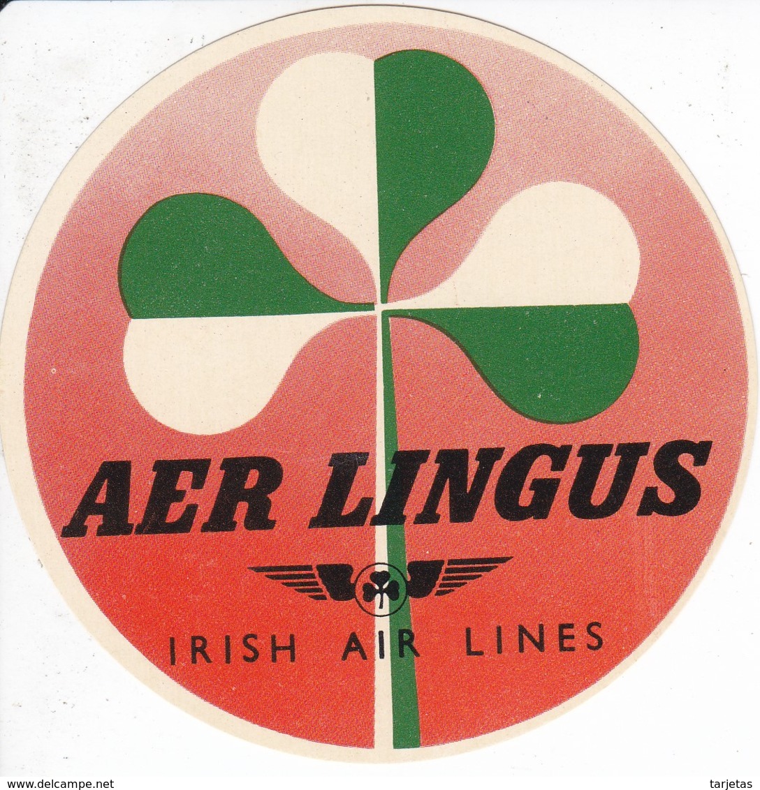 ANTIGUA ETIQUETA DE LA COMPAÑIA AEREA AER LINGUS (AVION-PLANE) IRISH AIR LINES - Etiquetas De Equipaje