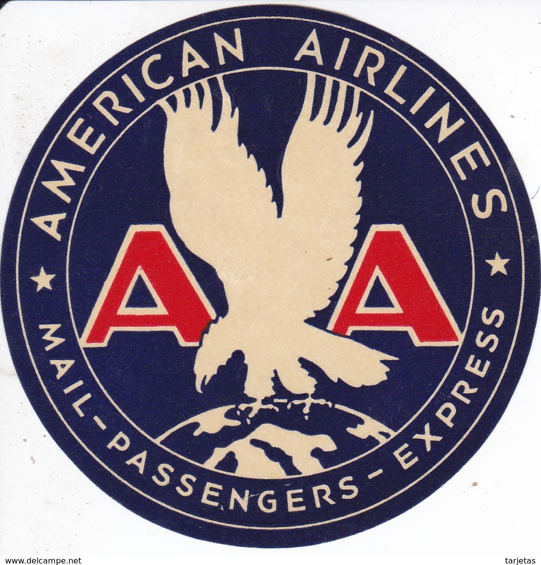 ANTIGUA ETIQUETA DE LA COMPAÑIA AEREA AMERICAN AIRLINES (AVION-PLANE) - Etiquetas De Equipaje