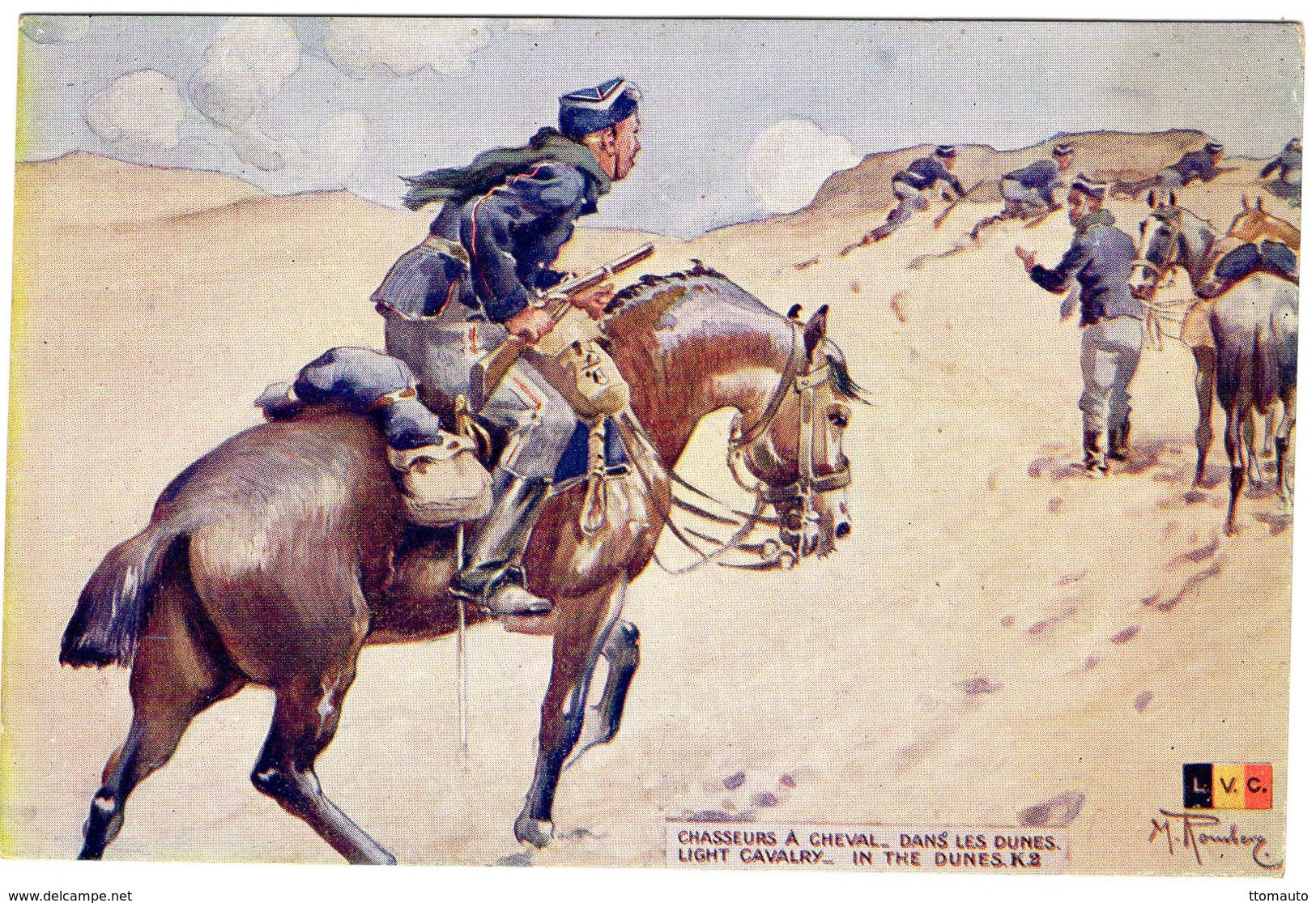 Chasseurs A Cheval Dans Les Dunes  -  CPA - Weltkrieg 1914-18