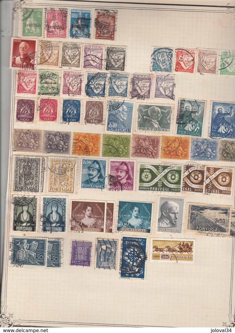 PORTUGAL Lot Collection 3 Pages De Timbres Anciens  - Tous états Non Triés - Collections