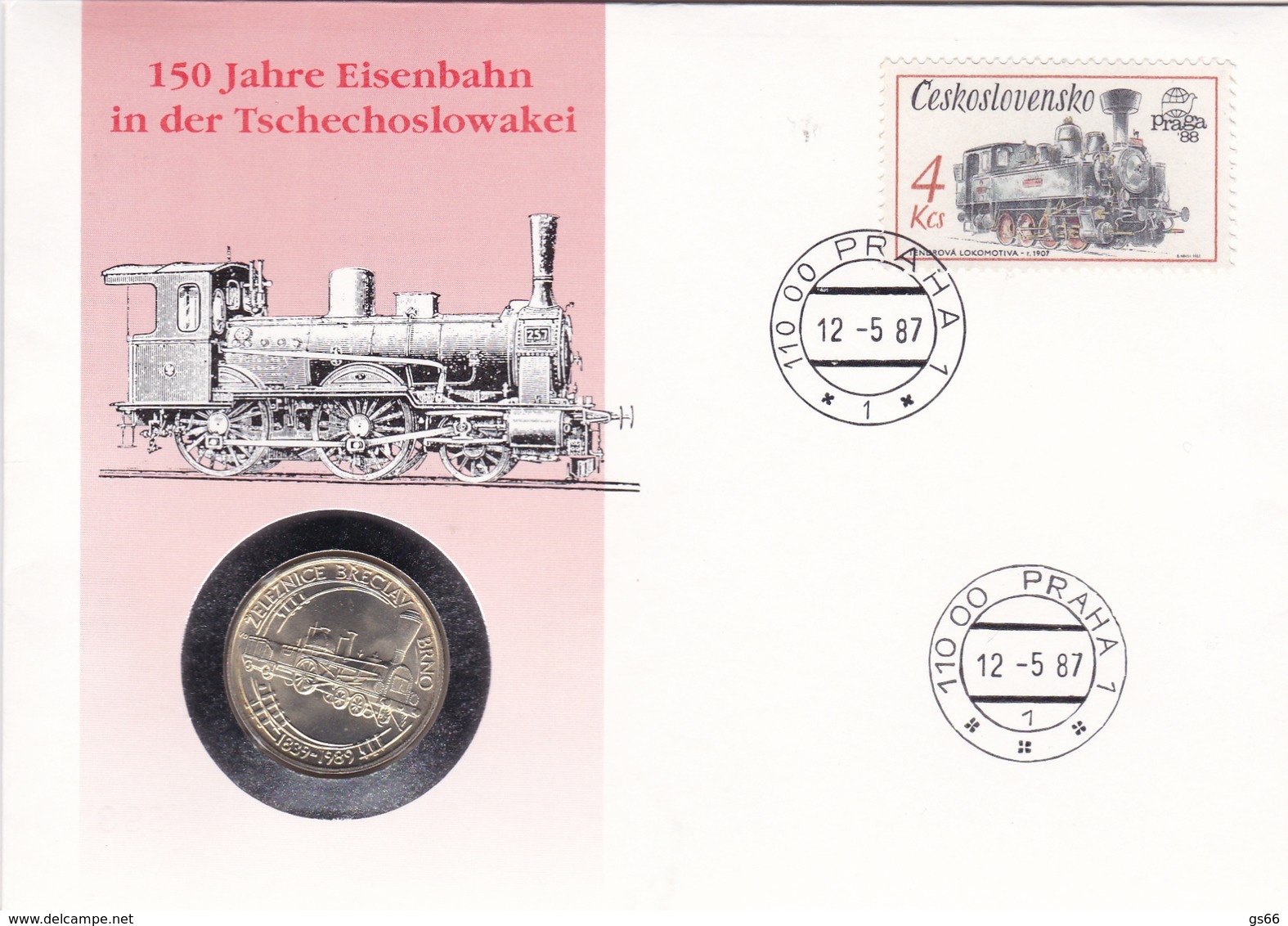 Numisbrief Tschechoslowakei, Eisenbahn,Tenderlokomotive - Ungarn