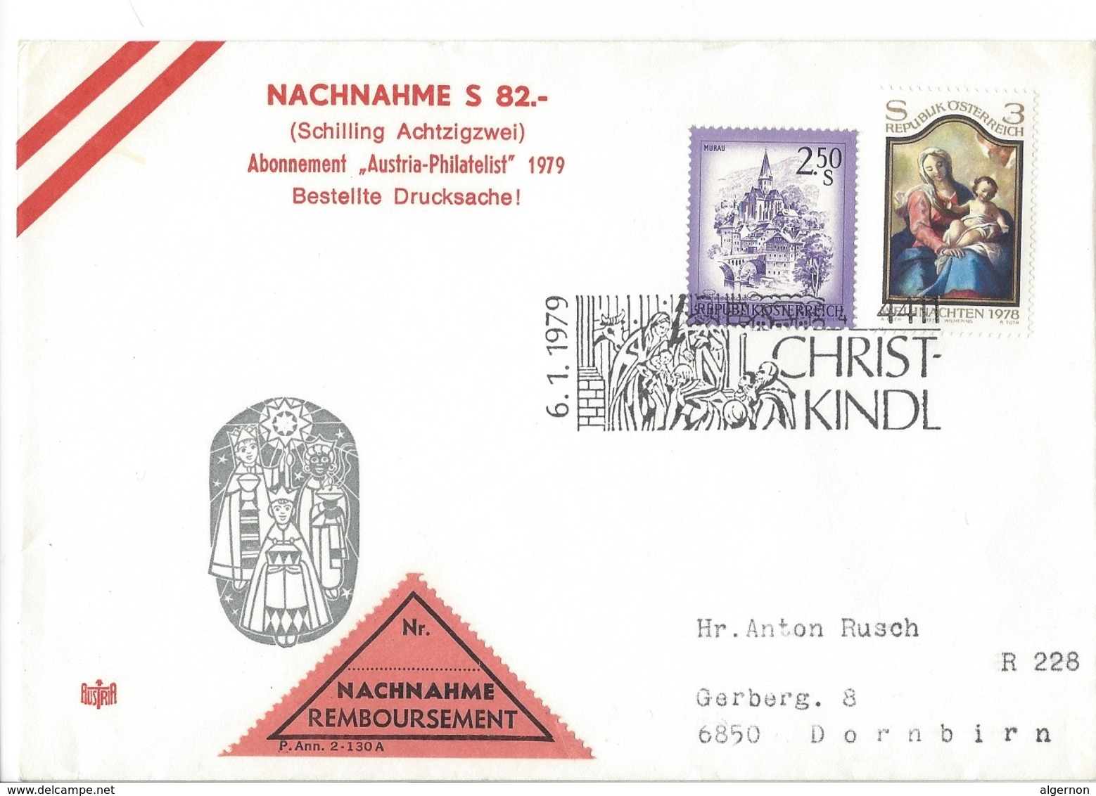 21204 - Christkindl 1979 Lettre Nachnahme Pour Dornbirn  06.01.1979 - Noël