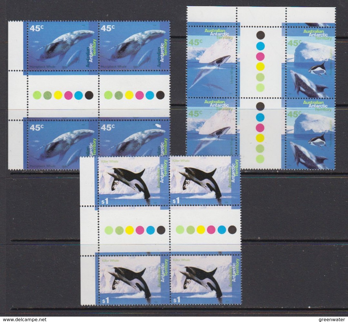 AAT 1995 Whales 4v In 2x3 Gutter  ** Mnh (41525) - Ongebruikt