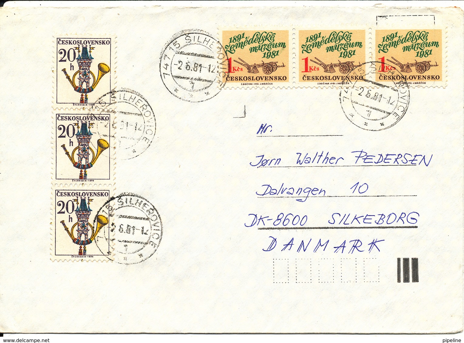 Czechoslovakia Cover Sent To Denmark 2-6-1981 - Covers & Documents