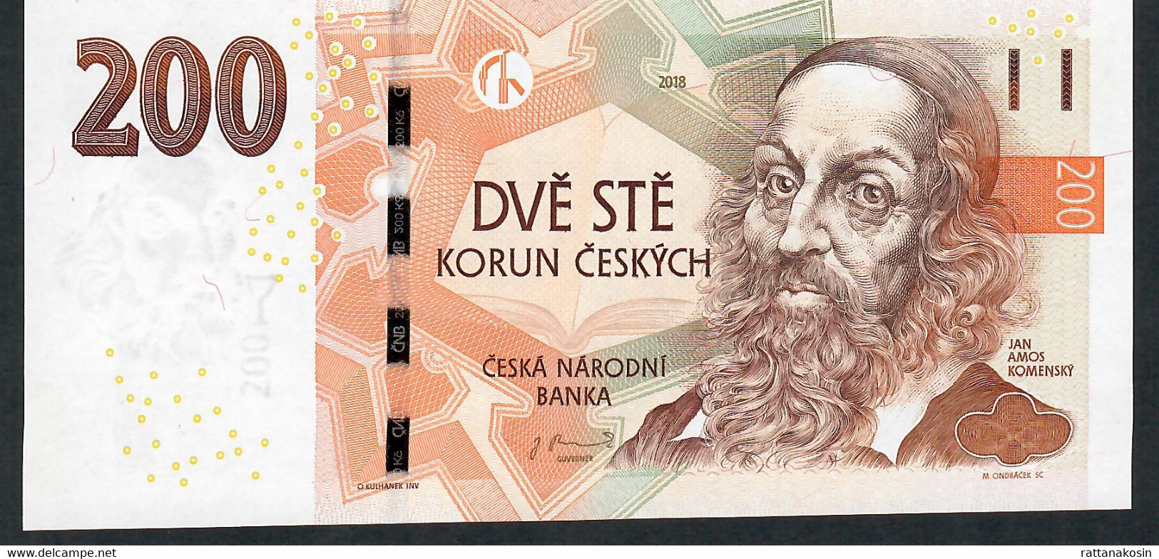 CZECH REPUBLIC P19 200 Korun 2018 #H18      UNC. - Czech Republic