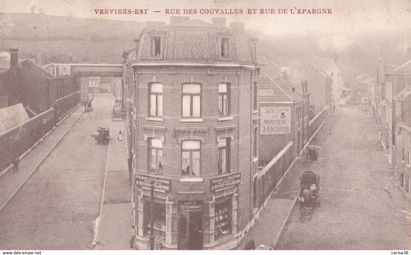 Verviers-Est Rue Des Couvailles Et Rue De L'Epargne Circulée En 1906 - Verviers