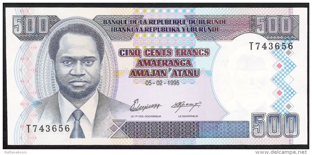 BURUNDI    P37A  500  FRANCS   5.2.1995    UNC. - Burundi