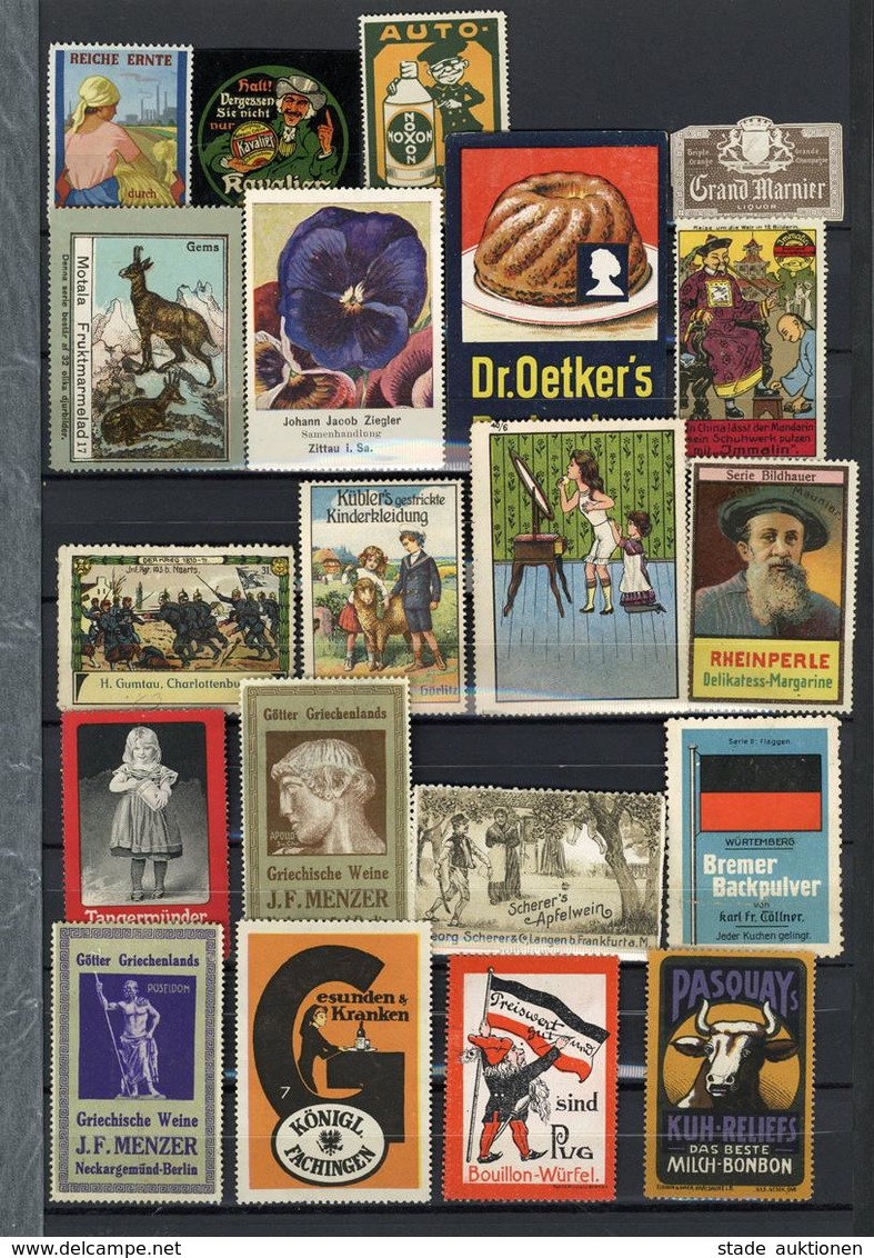 Vignetten Album Mit Circa 600 Stück I-II - Werbepostkarten