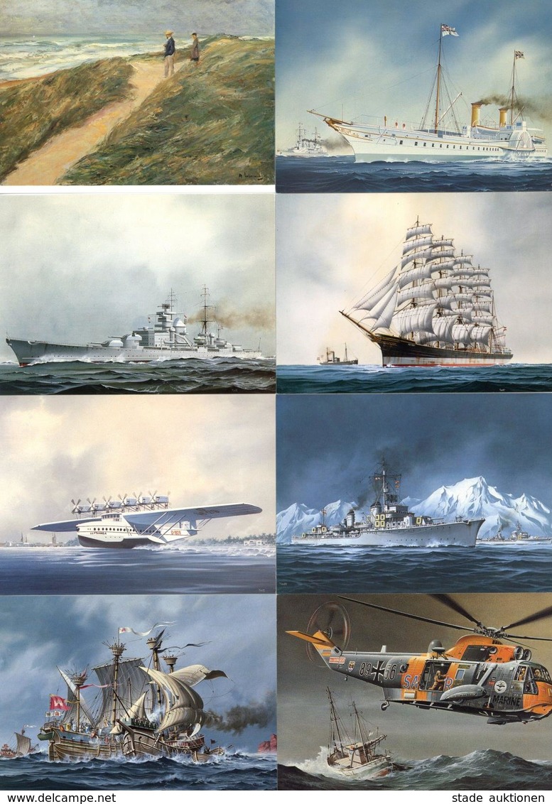 Schiff, über 300 Farbige Neuere AK (Segel, Fracht, Passagier, Krieg, U-Boot, DO-X, Raddampfer, Rettung, Künstler), Etc.  - Sonstige & Ohne Zuordnung