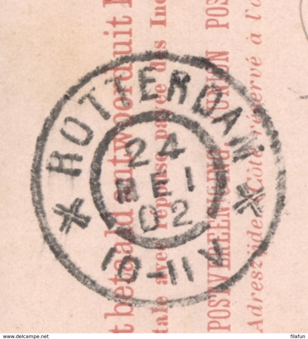 Nederlands Indië - 1902 - 7,5 + 7,5 Cent Cijfer, Briefkaart G13 Van Meester Cornelis Naar Rotterdam / Nederland - Niederländisch-Indien