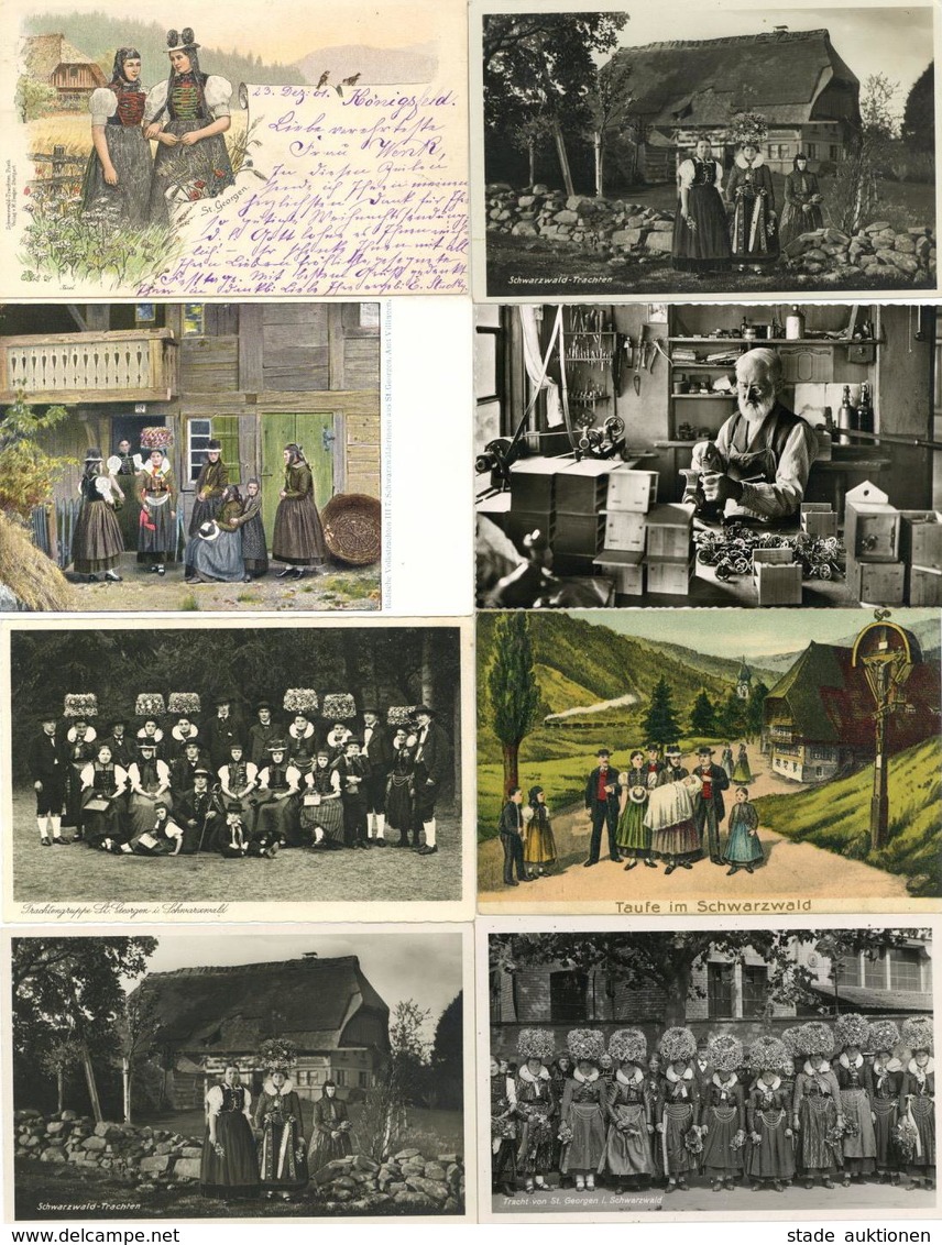 Trachten Und Brauchtum Schwarzwald Dublettenposten Mit Ca. 200 Ansichtskarten Meist St. Georgen 1900 Bis 60'er Jahre I-I - Unclassified