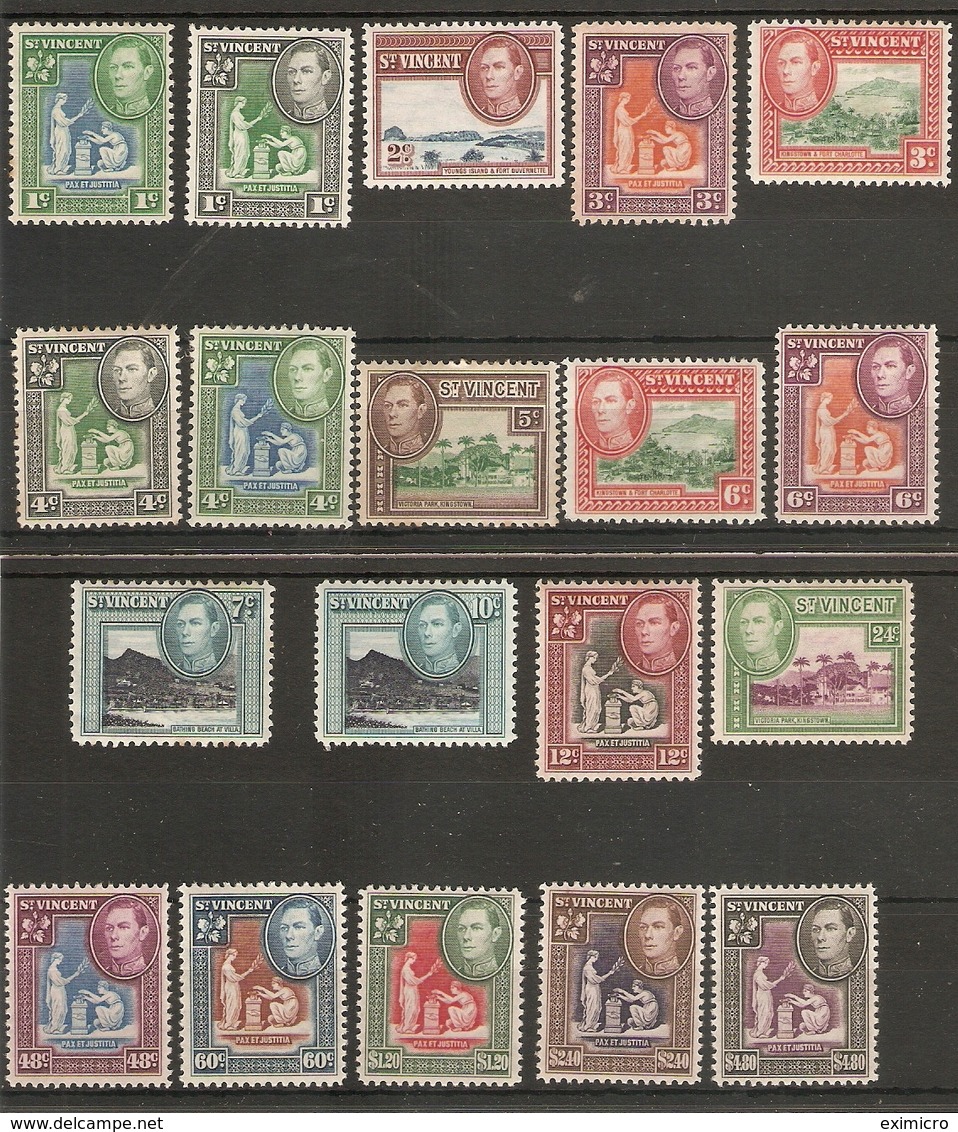 ST VINCENT 1949 - 1952 SET SG 164/177 MOUNTED MINT Cat £45 - St.Vincent (...-1979)