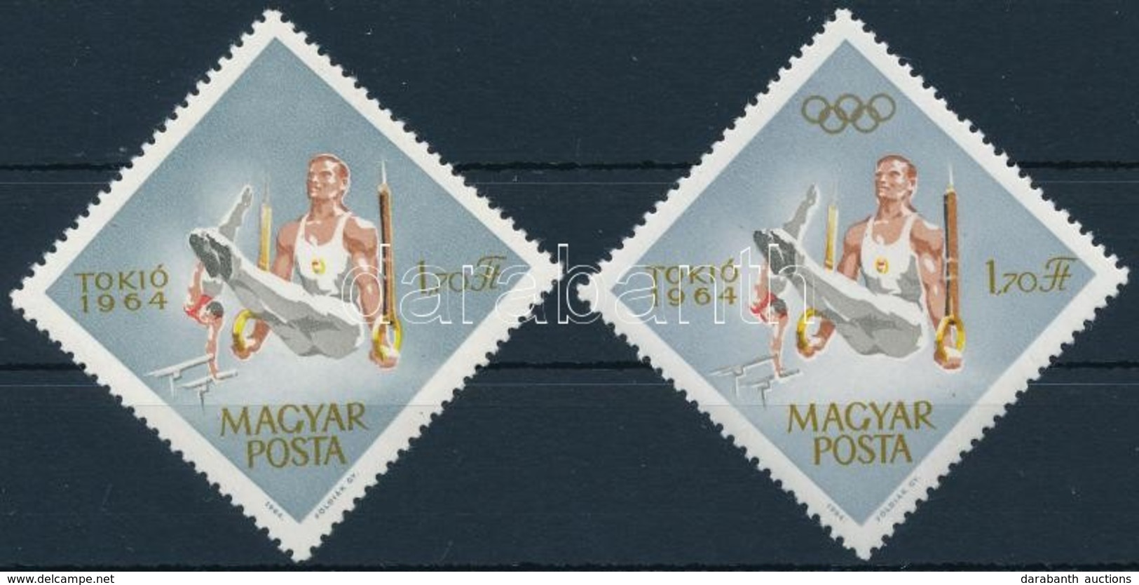 ** 1964 Tokiói Olimpia 1,70Ft ötkarika Nélkül (80.000) / Colour Gold (olympic Rings) Omitted. Certificate: Glatz - Altri & Non Classificati