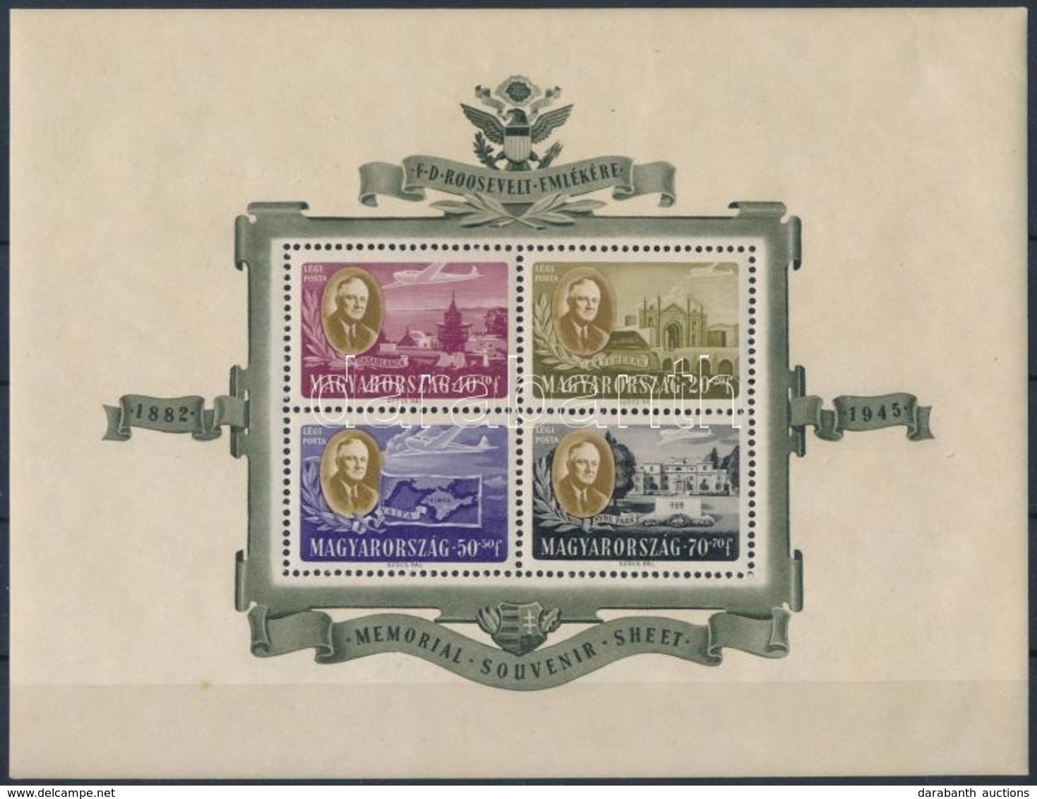 ** 1947 Roosevelt Blokkpár (50.000) - Other & Unclassified