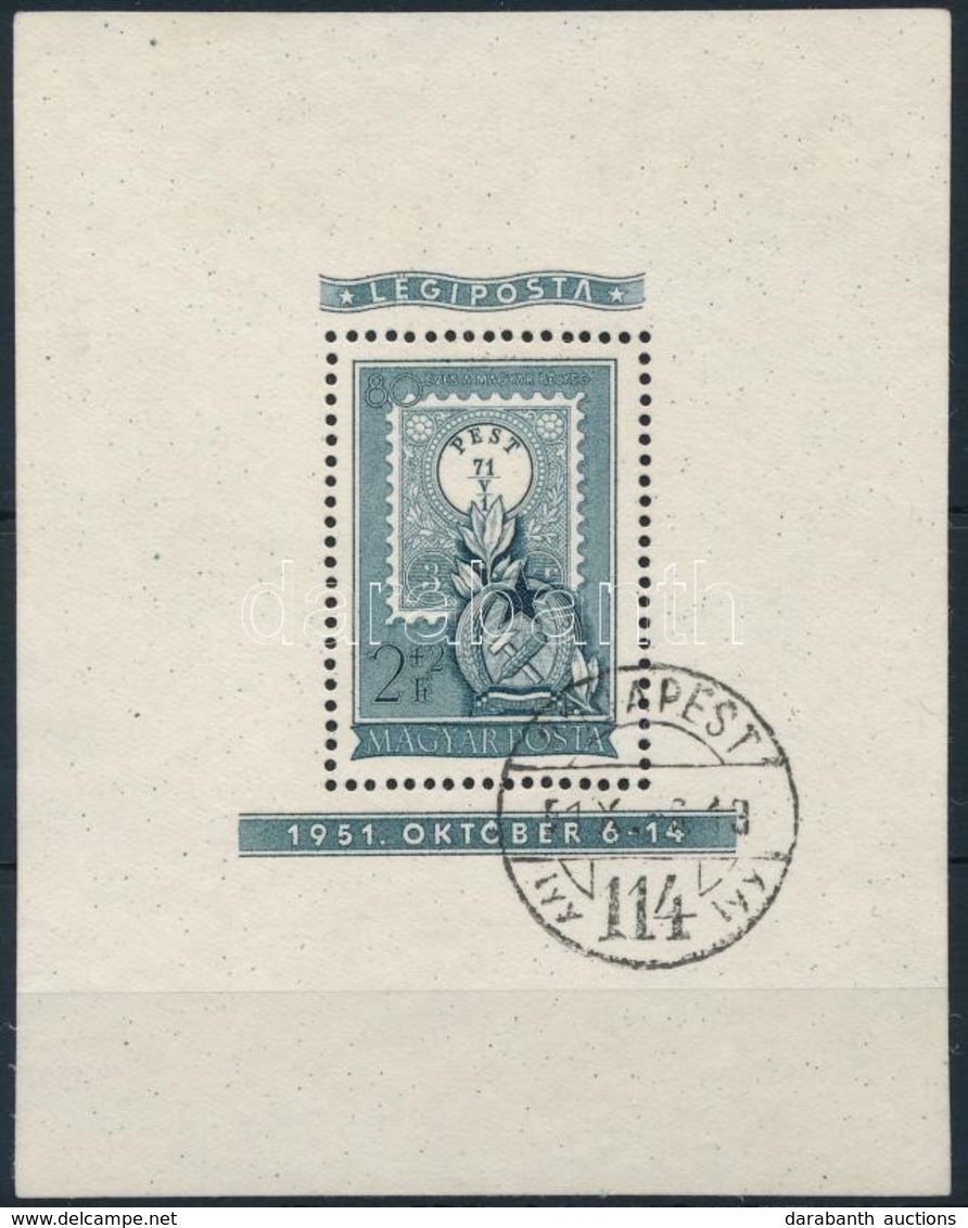 O 1951 80 éves A Magyar Bélyeg 2Ft Blokk (14.000) - Other & Unclassified