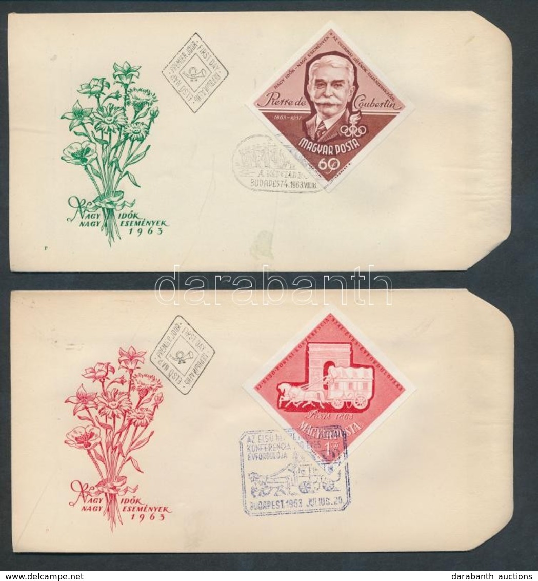 1963 Nagy Idők - Nagy Események 2db Vágott Bélyeg FDC-n (3.600) - Andere & Zonder Classificatie