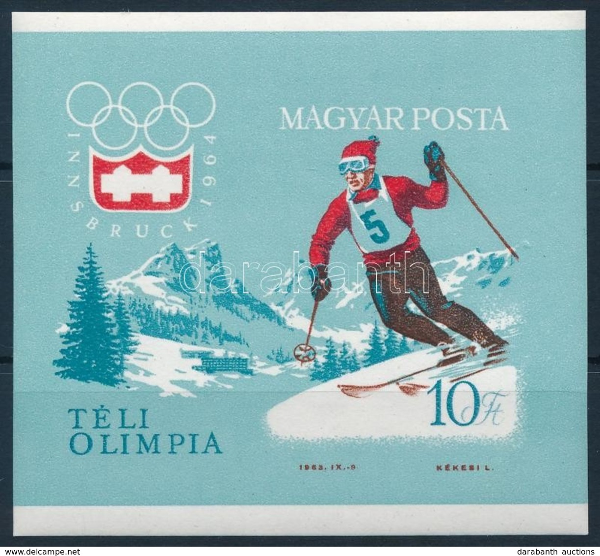 ** 1964 Téli Olimpia (II.) - Innsbruck Vágott Blokk (6.000) - Other & Unclassified