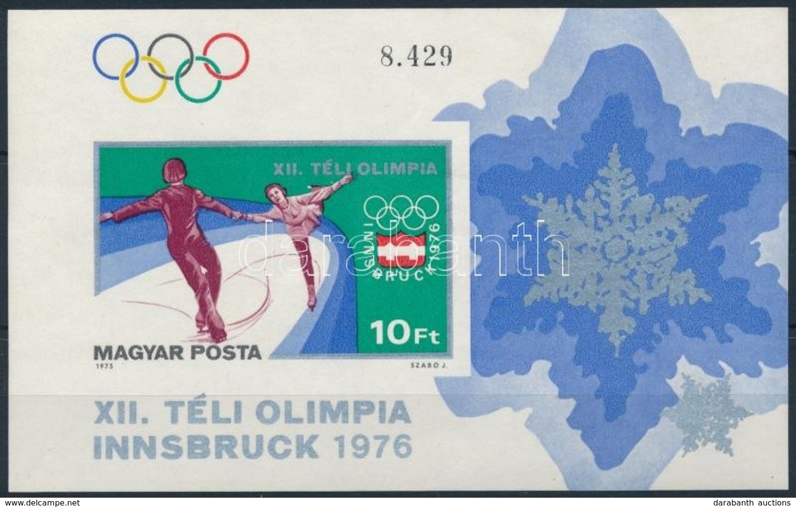 ** 1975 Téli Olimpia (V.) - Innsbruck Vágott Blokk (3.500) - Andere & Zonder Classificatie