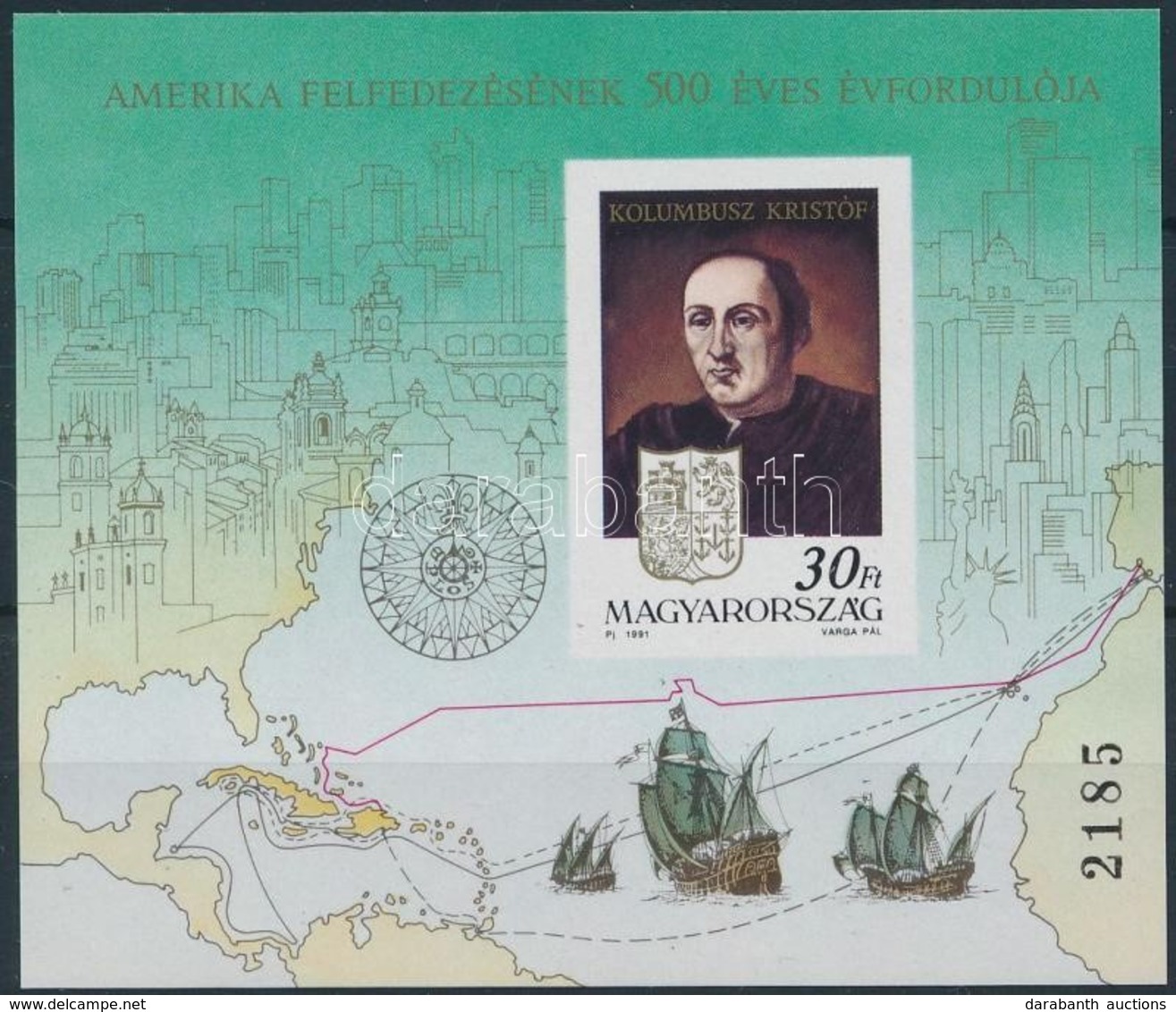 ** 1991 Amerika Felfedezésének 500. évfordulója Vágott Blokk (12.000) - Sonstige & Ohne Zuordnung