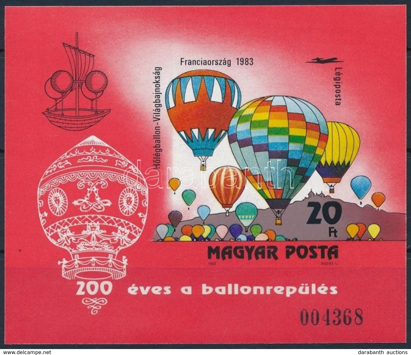 ** 1983 200 éves A Ballonrepülés Vágott Blokk (8.000) - Altri & Non Classificati