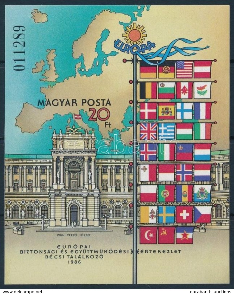 ** 1986 Európai Bizottsági és Együttműködési értekezlet (X.) Vágott Blokk (5.000) - Sonstige & Ohne Zuordnung