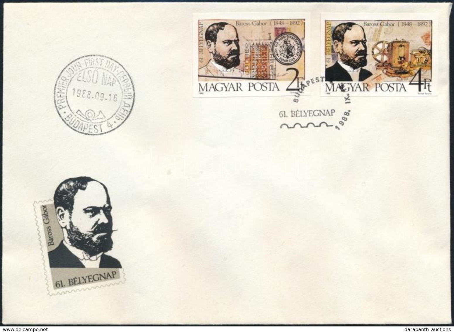 1988 Bélyegnap (61.) Vágott Sor FDC (3.500) - Andere & Zonder Classificatie