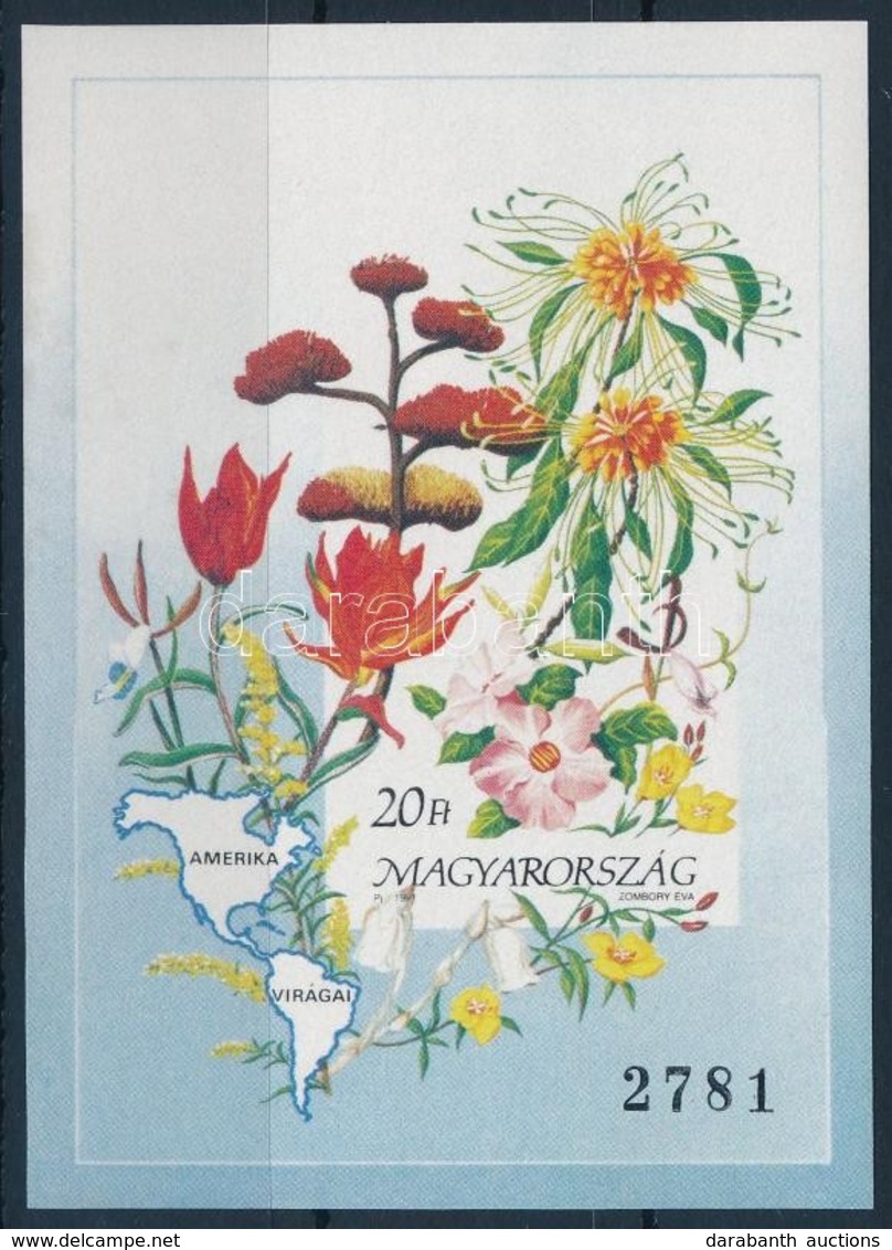 ** 1991 Földrészek Virágai (II.) - Amerika Vágott Blokk (12.000) - Other & Unclassified