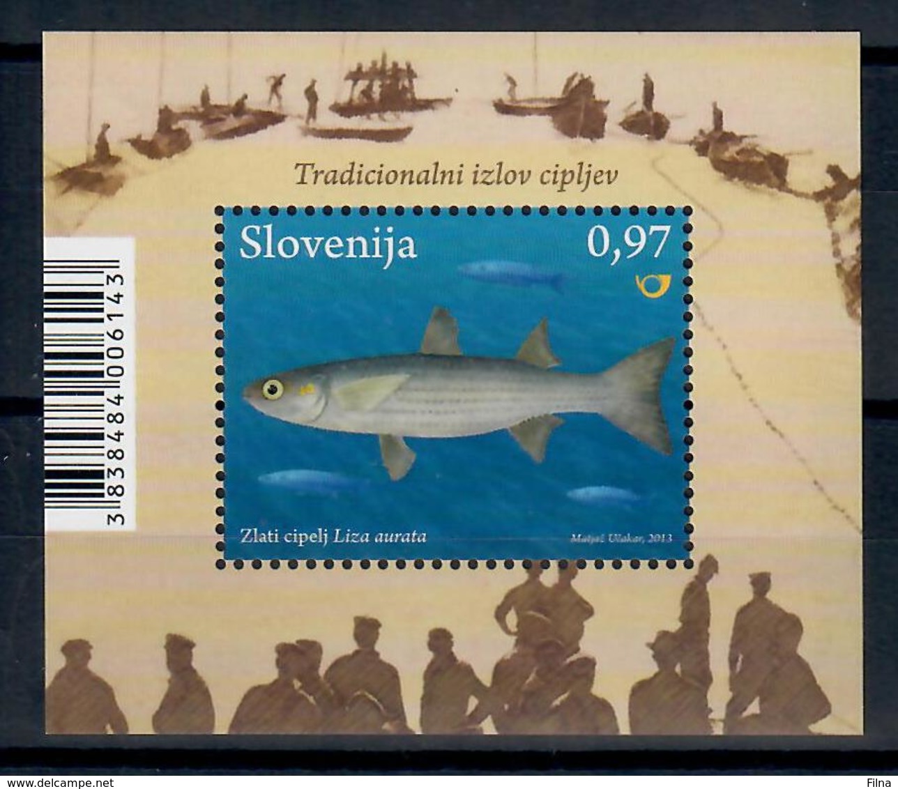 SLOVENIA 2013 - FAUNA ANIMALI - PESCI - FOGLIETTO - MNH ** - Slovenia