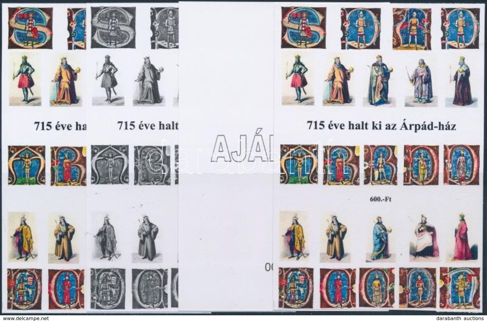 ** 2016/03 Árpád-ház 4 Db-os Emlékív Garnitúra (28.000) - Andere & Zonder Classificatie