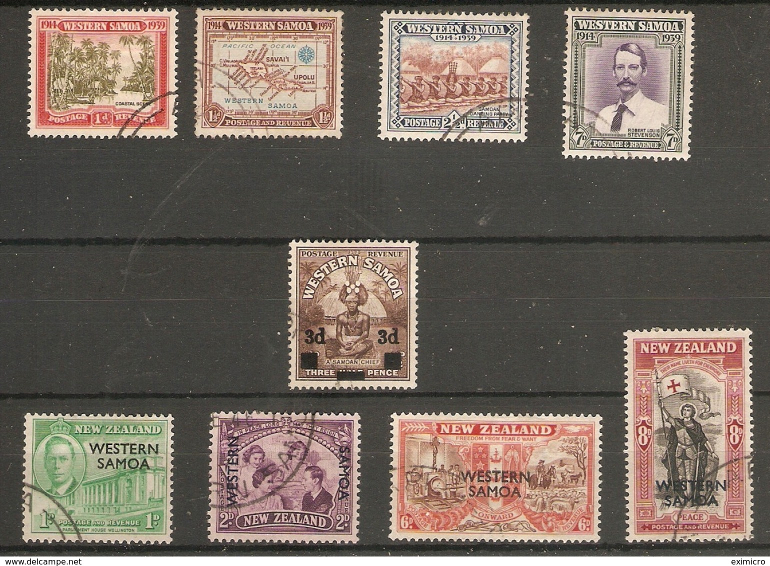 WESTERN SAMOA 1939, 1940 AND 1946 SETS SG 195/199; 215/218 FINE USED Cat £6.25 - Samoa