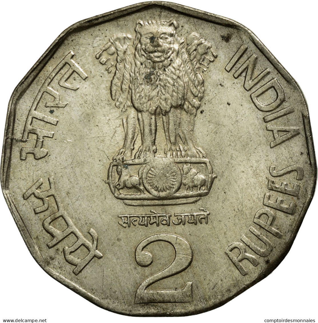 Monnaie, INDIA-REPUBLIC, 2 Rupees, 1992, TTB, Copper-nickel, KM:121.3 - Inde