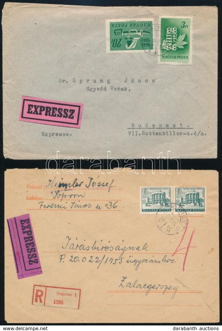 1949-1955 2 Db Expressz Levél, Egyik Ajánlott - Andere & Zonder Classificatie