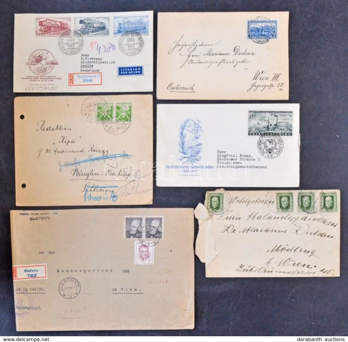 Csehszlovákia Kb. 340 Db Küldemény, FDC, Díjjegyes Főleg A 20-as 60-as évekből / Czechoslovakia ~ 340 Covers, Postcards, - Other & Unclassified