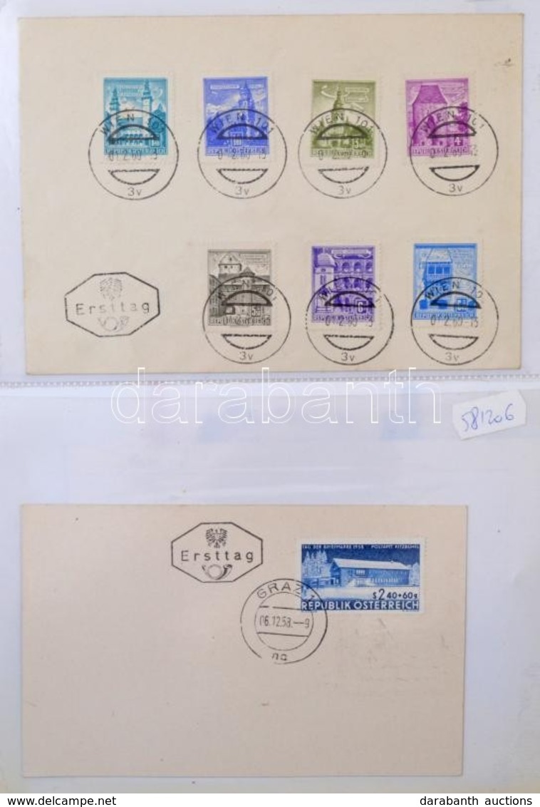 Ausztria FDC Gyűjtemény 1958-1969, Kb 140 Db,  Gyűrűs Mappában /  Austria Collection Of ~140 FDC's 1958-1969 - Other & Unclassified