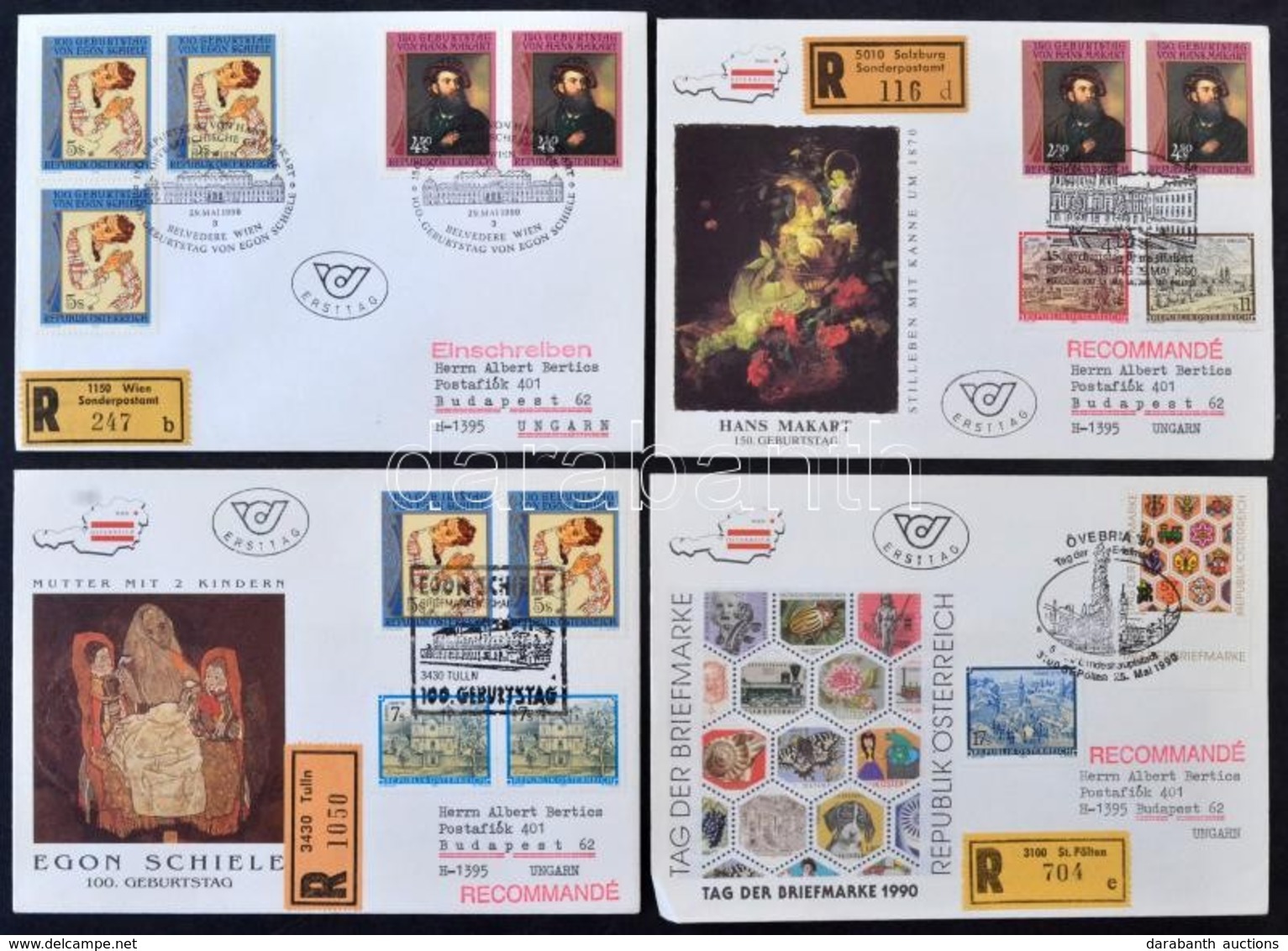 Ausztria FDC Gyűjtemény 1958-1988 Ismert Gyűjtő Hagyatékából, Több Száz Darab Főleg Ajánlott FDC Sokszor Több Bélyeges B - Other & Unclassified