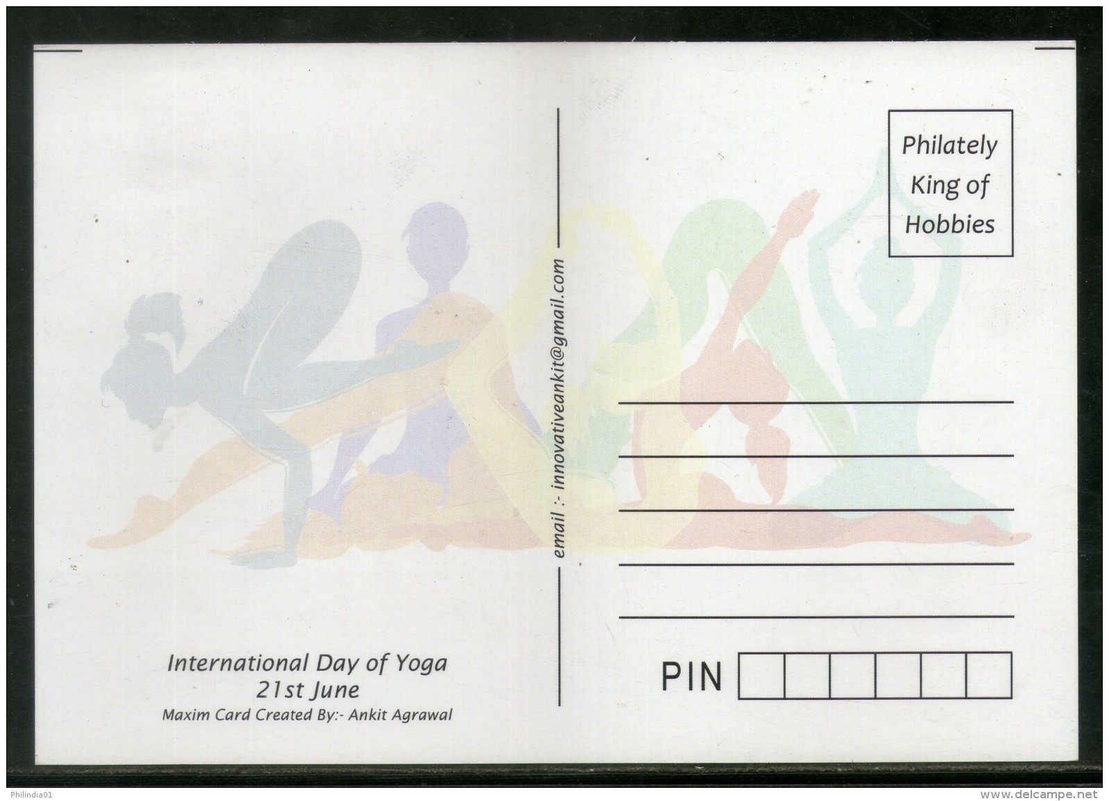 India 2015 International Day Of Yoga Health Fitness Max Card # 8306 - Other & Unclassified