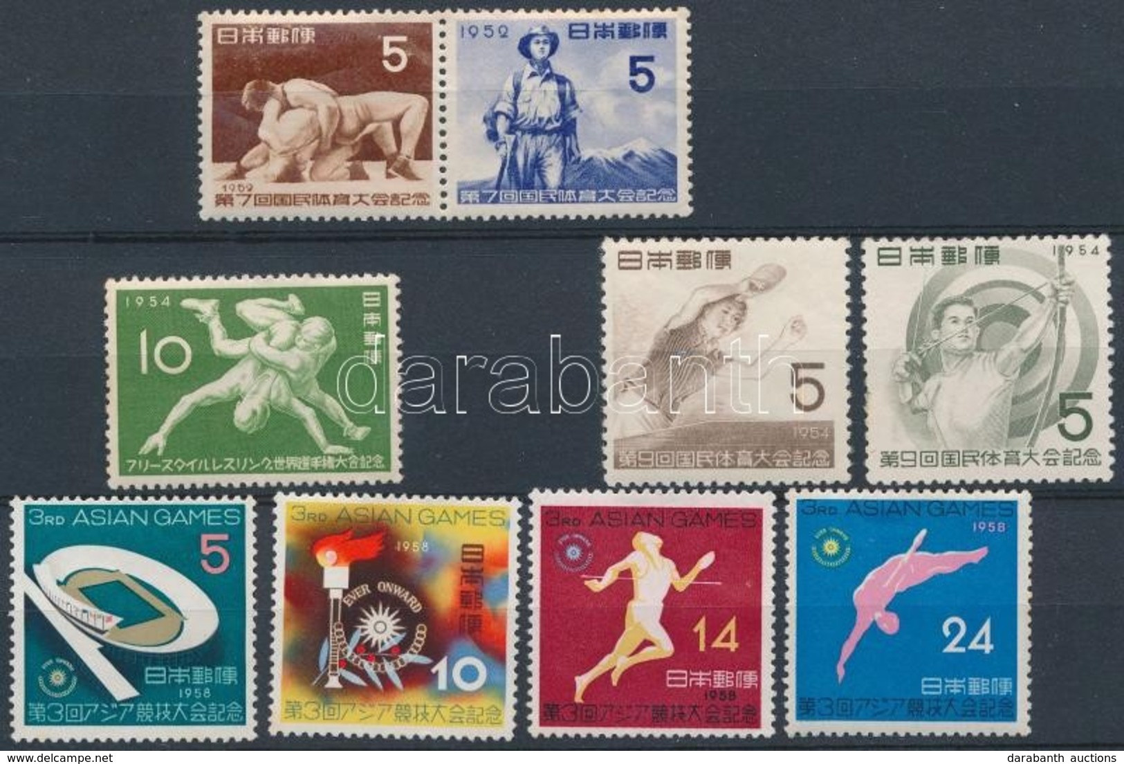 ** * Japán 1952-1958 4 Db Sport Sor, Kiadvány - Andere & Zonder Classificatie