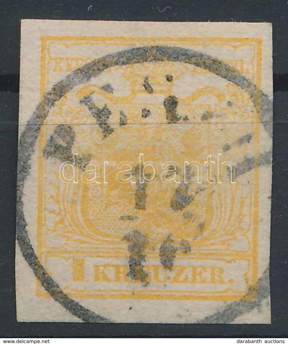 O 1850 1kr HP I.b Világos Narancs / Light Orange 'PESTH' Certificate: Ferchenbauer - Other & Unclassified