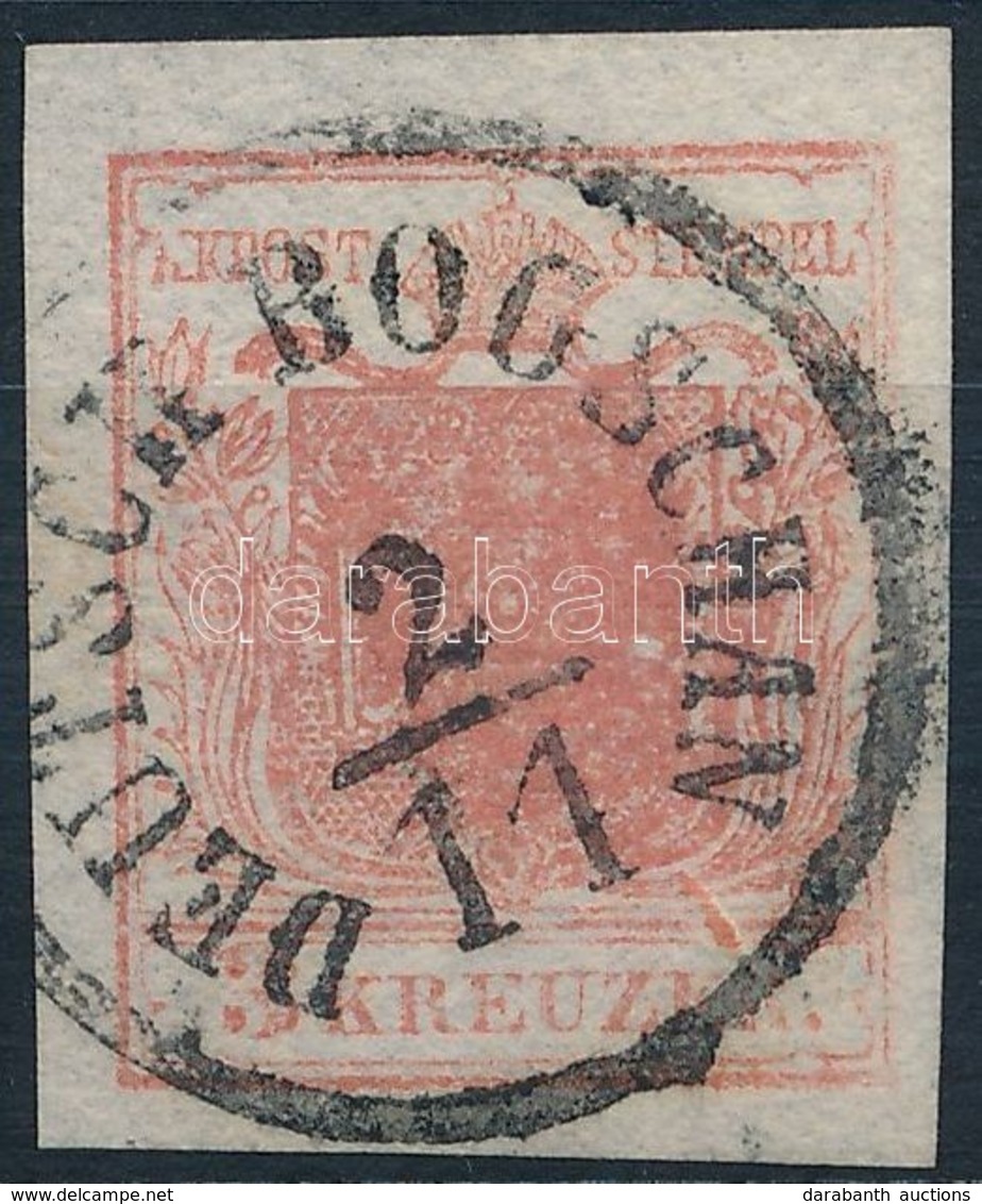 O 1850 3kr Rose HP I Kiemelt Középrész + Lemezhiba Felfelé Eltolódva / Highlighted Middle Part + Plate Flaw 'DEUTSCH BOG - Andere & Zonder Classificatie