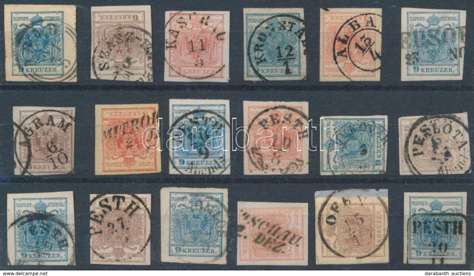 O 1850 18 Db Bélyeg Szép Bélyegzésekkel / 18 Stamps With Nice / Readable Cancellations - Andere & Zonder Classificatie