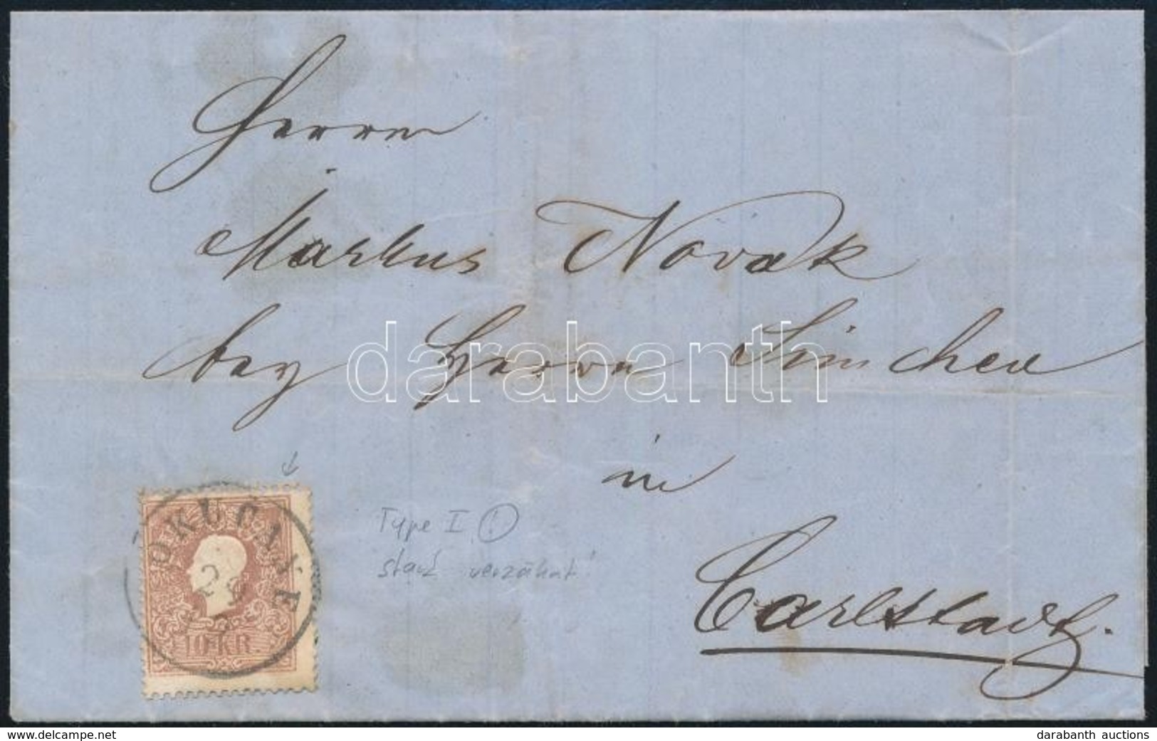 Ca. 1858 10kr I. Elfogazva Levélen / Shifted Perforation On Cover 'OKUCANE' - Other & Unclassified