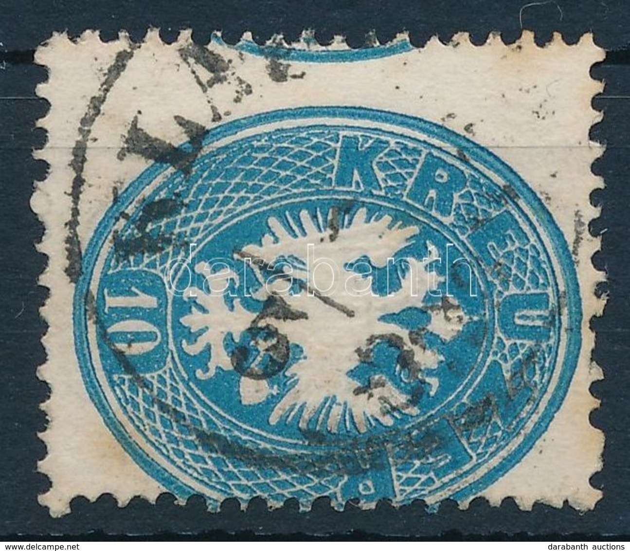 O 1863 10kr Kék, Extrém Elfogazással / Blue, Strongly Shifted Perforation 'KLA(USENBUR)G' Certificate: Steiner - Andere & Zonder Classificatie