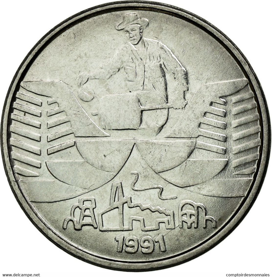 Monnaie, Brésil, 10 Cruzeiros, 1991, SPL, Stainless Steel, KM:619.1 - Brésil